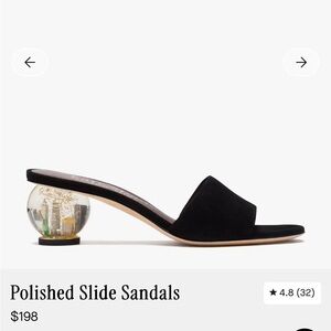 Kate Spade Black Polished Slide Sandals